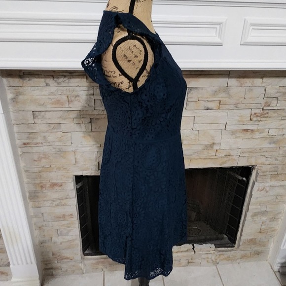 Loft teal full lace overlay flutter sleeve bodycon dress size‎ 2 new!! - Picture 2 of 7